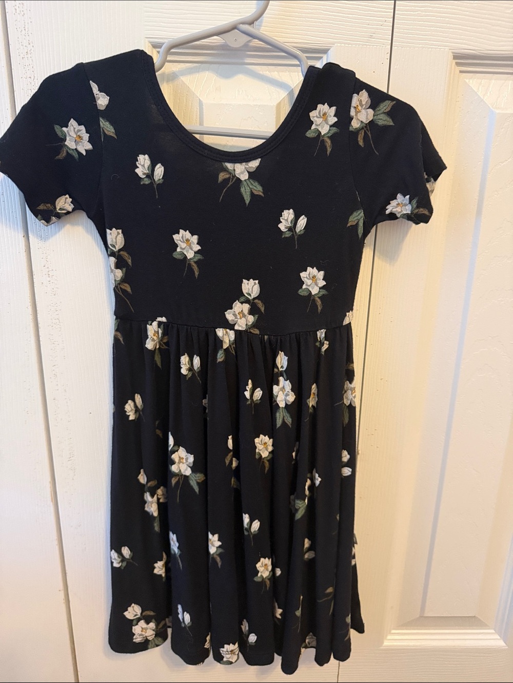 Toddler Girl’s Kyte Black Floral Short Sleeve Dress